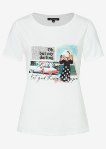 MORE AND MORE<BR>
T -Shirt with Print <BR>
White<BR>