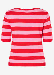 MORE AND MORE<BR>
Stripe Jumper<BR>
Red/Pink<BR>