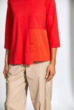 Load image into Gallery viewer, PERUZZI&lt;BR&gt;
Taffeta Trim Top&lt;BR&gt;
Orange&lt;BR&gt;
