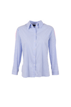 Load image into Gallery viewer, PERUZZI&lt;BR&gt;
Stripe Top Contrast Sleeve&lt;BR&gt;
Blue/Pink&lt;BR&gt;
