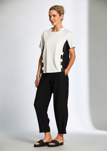 PERUZZI<BR>
Zip Trim Top<BR>
Black/White<BR>