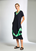 Load image into Gallery viewer, PERUZZI&lt;BR&gt;
Colour Block Contrast Triangle Dress&lt;BR&gt;
Blue/Green&lt;BR&gt;
