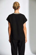 Load image into Gallery viewer, PERUZZI&lt;BR&gt;
Neck Sucker Top&lt;BR&gt;
Black/Sand&lt;BR&gt;
