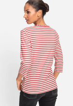 Load image into Gallery viewer, OLSEN&lt;BR&gt;
Stripe Love Print T-Shirt&lt;BR&gt;
