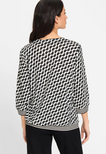 Load image into Gallery viewer, OLSEN&lt;BR&gt;
Geo Print Tee&lt;BR&gt;
Black/White&lt;BR&gt;
