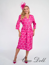 Load image into Gallery viewer, COCO DOLL&lt;BR&gt;
Jazz Belted Dress&lt;BR&gt;
Fuchsia&lt;BR&gt;
