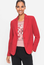 Load image into Gallery viewer, OLSEN&lt;BR&gt;
Pique Blazer&lt;BR&gt;
Red&lt;BR&gt;
