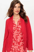 Load image into Gallery viewer, OLSEN&lt;BR&gt;
Pique Blazer&lt;BR&gt;
Red&lt;BR&gt;
