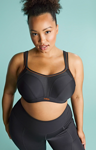 PANACHE<BR>
Sculptresse Activate Wired Sports Bra<BR>
Charcoal, Black<BR>