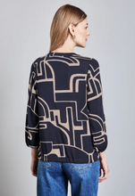 Load image into Gallery viewer, STREET ONE&lt;BR&gt;
Cosy Print Shirt&lt;BR&gt;
Navy&lt;BR&gt;
