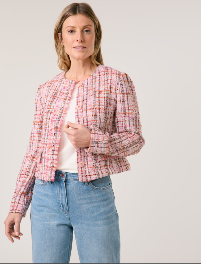 GERRY WEBER<BR>
Boucle Look Blazer<BR>
Pink<BR>