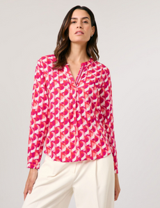 GERRY WEBER<BR>
Flowing Long Sleeve Blouse<BR>
Pink/Orange<BR>