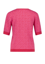 Load image into Gallery viewer, GERRY WEBER&lt;BR&gt;
Geometric Floral Knit Jumper&lt;BR&gt;
Pink/Red&lt;BR&gt;
