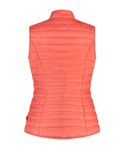 GERRY WEBER<BR>
Quilted Jacket with Drawstring<BR>
Coral, Pink<BR>