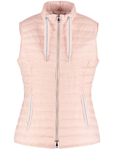 GERRY WEBER<BR>
Quilted Jacket with Drawstring<BR>
Coral, Pink<BR>