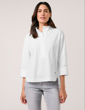 Load image into Gallery viewer, GERRY WEBER&lt;BR&gt;
Sporty 3/4 Sleeve Blouse&lt;BR&gt;
White&lt;BR&gt;
