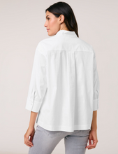 Load image into Gallery viewer, GERRY WEBER&lt;BR&gt;
Sporty 3/4 Sleeve Blouse&lt;BR&gt;
White&lt;BR&gt;
