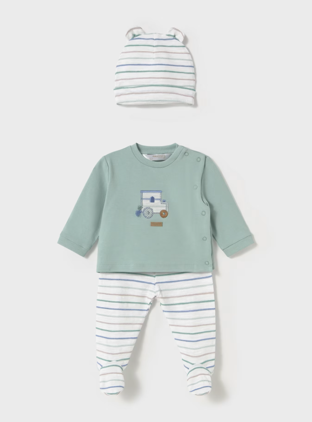 MAYORAL<BR>
Newborn 3 Piece Set<BR>
Jade<BR>