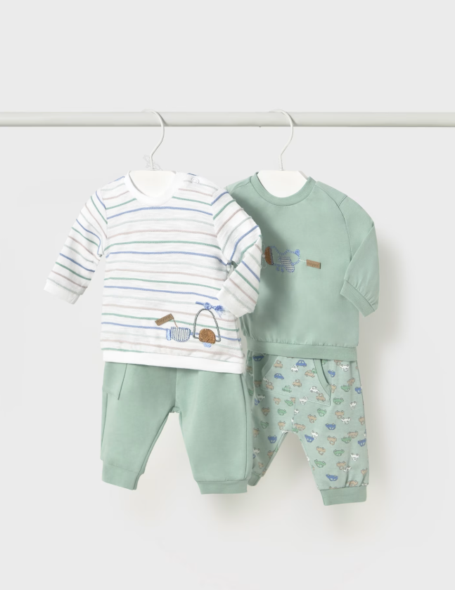 MAYORAL<BR>
Newborn 4 Piece Set<BR>
Jade<BR>