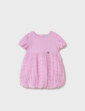 Load image into Gallery viewer, MAYORAL&lt;BR&gt;
Mixed Fabric Dress&lt;BR&gt;
Pink&lt;BR&gt;
