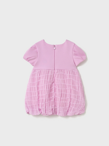 MAYORAL<BR>
Mixed Fabric Dress<BR>
Pink<BR>