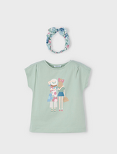 Load image into Gallery viewer, MAYORAL&lt;BR&gt;
Girl T-Shirt with Printed Headbands&lt;BR&gt;
Jade&lt;BR&gt;
