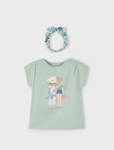 MAYORAL<BR>
Girl T-Shirt with Printed Headbands<BR>
Jade<BR>