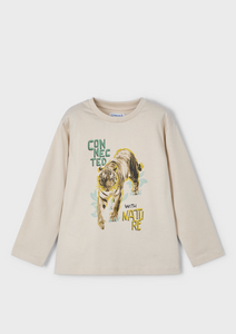 MAYORAL<BR>
Long Sleeve Tiger T-shirt<BR>