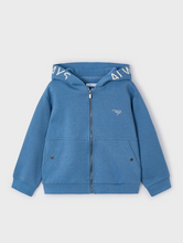 Load image into Gallery viewer, MAYORAL&lt;BR&gt;
Boys Text Zip Hoodie&lt;BR&gt;
Blue, Peach&lt;BR&gt;
