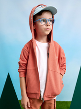 Load image into Gallery viewer, MAYORAL&lt;BR&gt;
Boys Text Zip Hoodie&lt;BR&gt;
Blue, Peach&lt;BR&gt;
