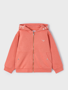 MAYORAL<BR>
Boys Text Zip Hoodie<BR>
Blue, Peach<BR>