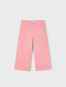 MAYORAL<BR>
Girls Wide Fit Twill Trousers<BR>
Salmon<BR>