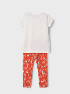 MAYORAL<BR>
Printed Leggings Set<BR>
Red, Pink<BR>