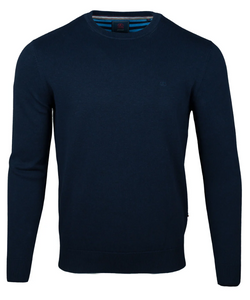 ANDRE MENSWEAR<BR>
Achill Crew Neck Jumper<BR>
Blue, Navy, Ecru<BR>