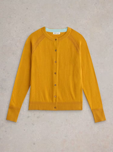 WHITE STUFF<BR>
Lulu Crew Neck Cardigan<BR>
Yellow<BR>
