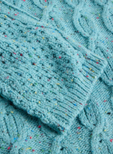 Load image into Gallery viewer, WHITE STUFF&lt;BR&gt;
Cable Neo Funnel Knit Jumper&lt;BR&gt;
Blue&lt;BR&gt;
