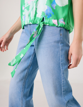 Load image into Gallery viewer, TAIFUN&lt;BR&gt;
Print Blouse with Drawstring&lt;BR&gt;
Green&lt;BR&gt;
