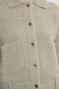 RINO AND PELLE<BR>
Bubbly Knit Jacket<BR>
Khaki, Pink<BR>