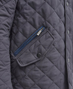 BARBOUR <BR>
Shoveler Quilted Outerwear  Jacket <BR>
Navy <BR>