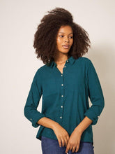 Load image into Gallery viewer, WHITE STUFF &lt;BR&gt;
Sophie Organic Cotton Shirt &lt;BR&gt;
Teal, Ivory, Green, Grey&lt;BR&gt;
