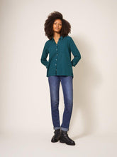 Load image into Gallery viewer, WHITE STUFF &lt;BR&gt;
Sophie Organic Cotton Shirt &lt;BR&gt;
Teal, Ivory, Green, Grey&lt;BR&gt;
