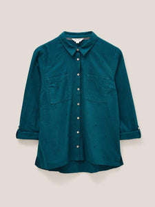 WHITE STUFF <BR>
Sophie Organic Cotton Shirt <BR>
Teal, Ivory, Green, Grey<BR>