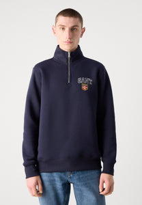 GANT <BR>
Half Zip Graphic Sweatshirt <BR>
Navy <BR>