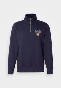 GANT <BR>
Half Zip Graphic Sweatshirt <BR>
Navy <BR>