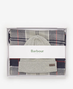 BARBOUR <BR>
Swinton Classic Scarf and Beanie Gift Set <BR>
Grey <BR>