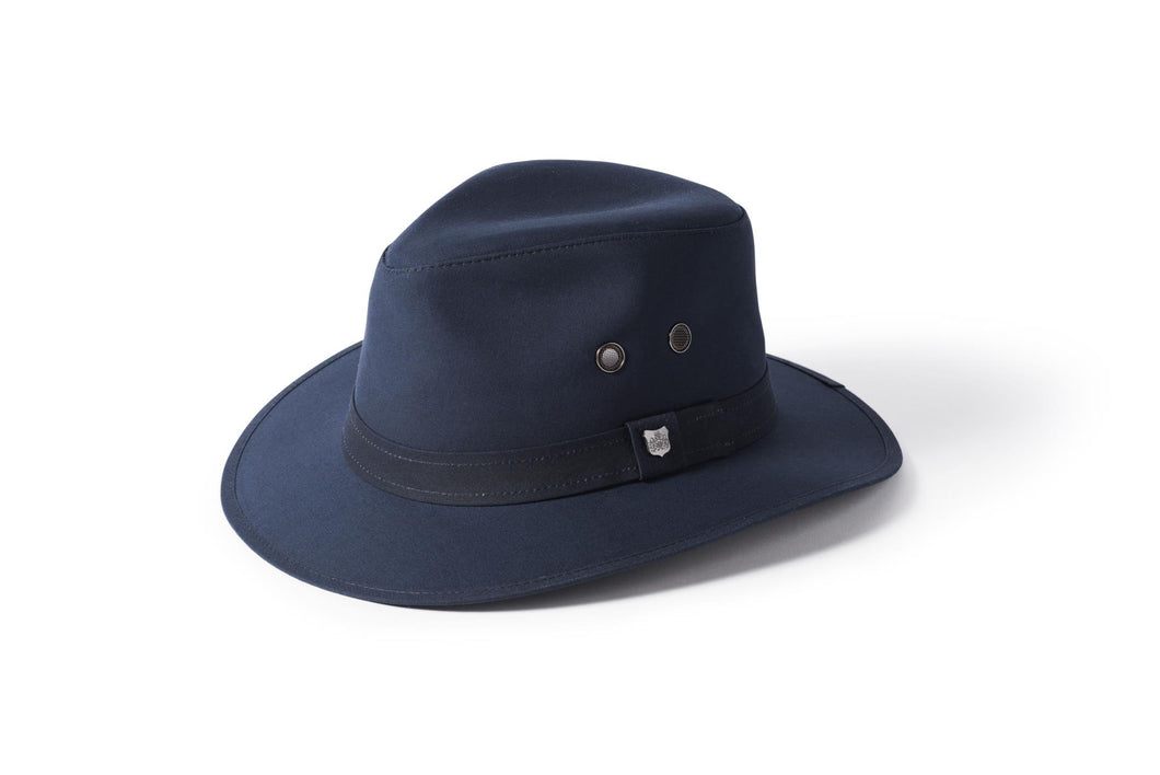 FAILSWORTH <BR>
Wax Drifter Water Repellent Fedora Hat <BR>
Brown or Navy <BR>