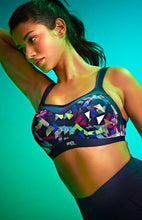 Load image into Gallery viewer, PANACHE &lt;BR&gt;
Power Wired Sports Bra &lt;BR&gt;
Graphic Navy Print &lt;BR&gt;
