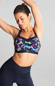 PANACHE <BR>
Power Wired Sports Bra <BR>
Graphic Navy Print <BR>