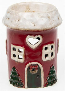 VILLAGE POTTERY <BR>
Xmas Heart Wax Oil Burner/Tealight <BR>
Red <BR>