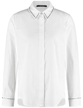 Load image into Gallery viewer, TAIFUN &lt;BR&gt;
Shirt blouse with stud embellishment &lt;BR&gt;
White &lt;BR&gt;
